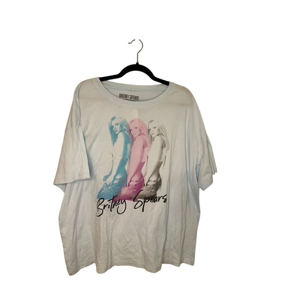 Britney Spears Graphic T Shirt Womens XX Large Light Blue‎ Pop Star Tee NWT